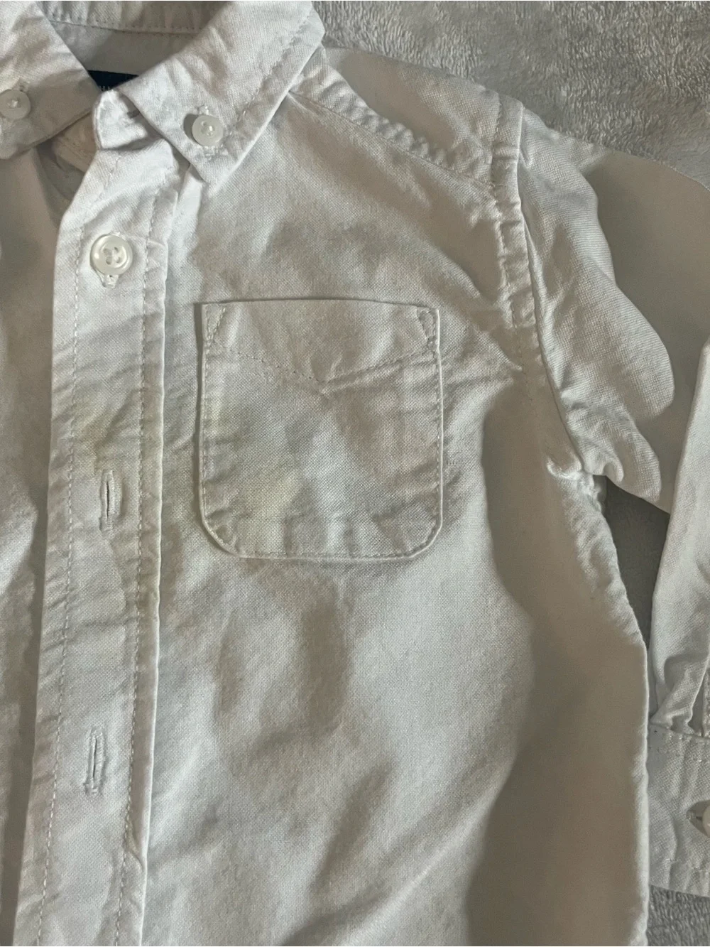 Children’s Place Kids Classic White Button-Up Oxford Shirt Kids Sz 12~18M
